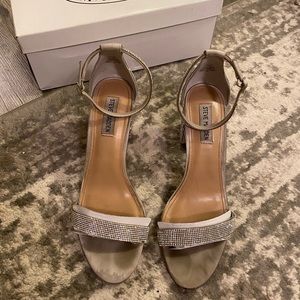 Steve Madden Rhinestone Block Sandal Heels